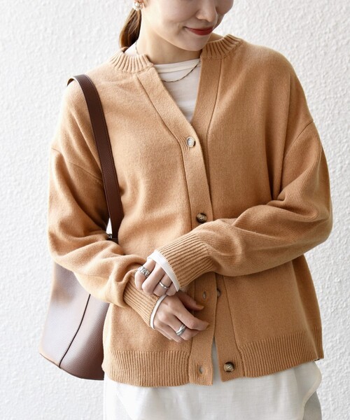 SHIPS any:〈手洗い可能〉AQUA カシミヤ ミックス スキッパー