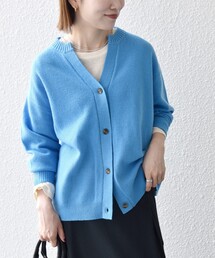SHIPS any:〈手洗い可能〉AQUA カシミヤ ミックス スキッパー カーディガン