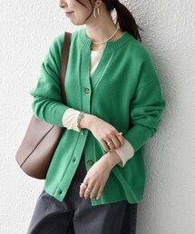 SHIPS any:〈手洗い可能〉AQUA カシミヤ ミックス スキッパー カーディガン