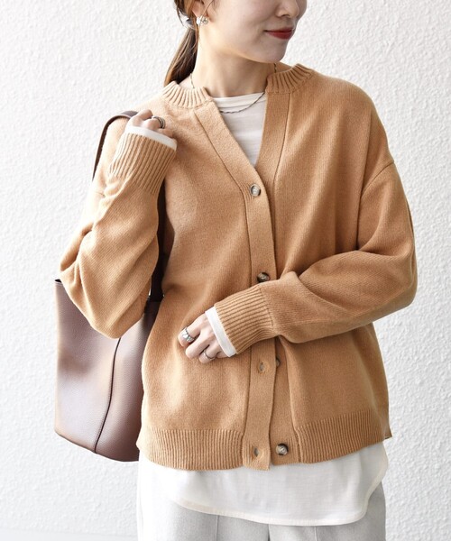 SHIPS any（シップス エニィ）の「SHIPS any:〈手洗い可能〉AQUA カシミヤ ミックス スキッパー カーディガン（カーディガン/ボレロ・レディース・ブラック/レッド/キャメル/オレンジ/オリーブ/ライトグレー・ONE SIZE）」の22枚目の写真