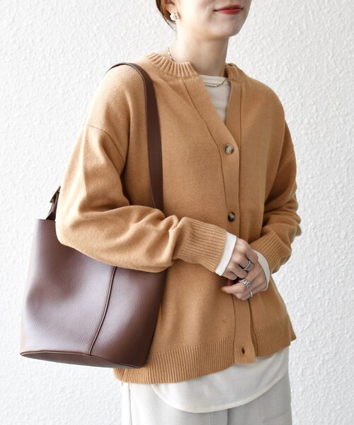 SHIPS any:〈手洗い可能〉AQUA カシミヤ ミックス スキッパー