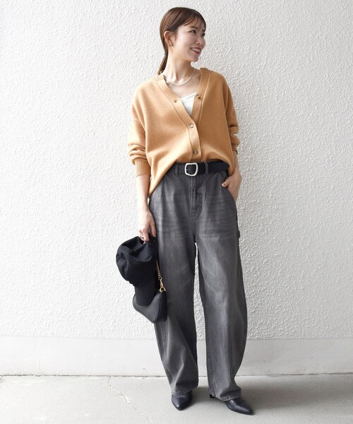 SHIPS any:〈手洗い可能〉AQUA カシミヤ ミックス スキッパー