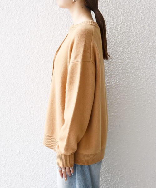 SHIPS any（シップス エニィ）の「SHIPS any:〈手洗い可能〉AQUA カシミヤ ミックス スキッパー カーディガン（カーディガン/ボレロ・レディース・ブラック/レッド/キャメル/オレンジ/オリーブ/ライトグレー・ONE SIZE）」の18枚目の写真