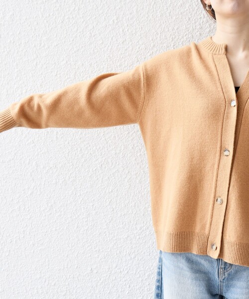 SHIPS any（シップス エニィ）の「SHIPS any:〈手洗い可能〉AQUA カシミヤ ミックス スキッパー カーディガン（カーディガン/ボレロ・レディース・ブラック/レッド/キャメル/オレンジ/オリーブ/ライトグレー・ONE SIZE）」の20枚目の写真