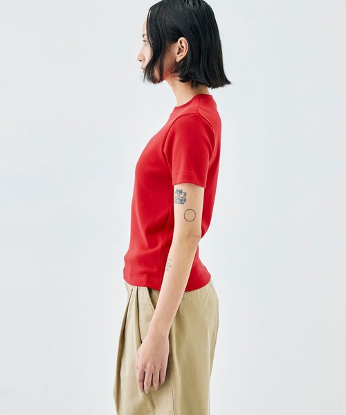 EDITION(エディション)の「コットンモダールフライス Tシャツ(Tシャツ/カットソー・レディース・ピンク/グレー/ライトブルー/ネイビー/ダークブラウン/レッド/ライトベージュ・36/34)」の21枚目の写真