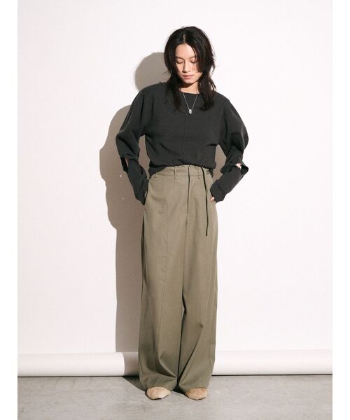 Htage（テージ）の「【Htage】ダブルウエストデザインパンツ（その他パンツ・レディース・ブラック/カーキ・SMALL/MEDIUM）」の21枚目の写真