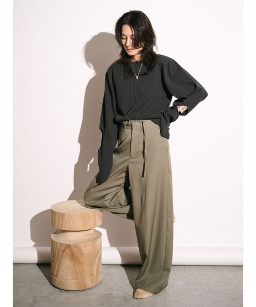Htage（テージ）の「【Htage】ダブルウエストデザインパンツ（その他パンツ・レディース・ブラック/カーキ・SMALL/MEDIUM）」の12枚目の写真