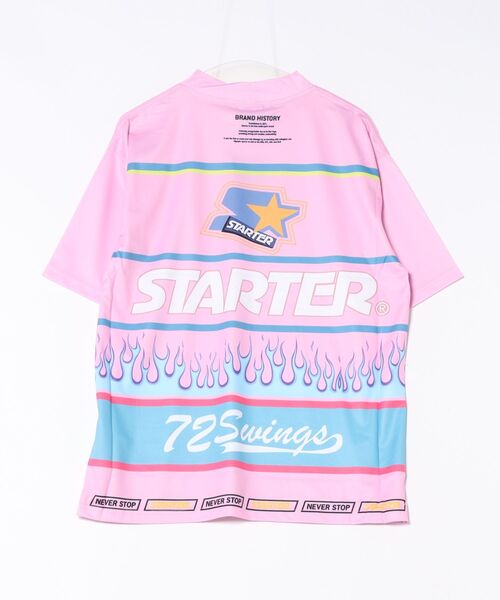 STARTER(スターター)の「【STARTER GOLF】スターターゴルフ ロゴファイヤーパターンモックネック半袖Tシャツ SG-123002(Tシャツ/カットソー・メンズ・ブラック/ピンク/ホワイト・L/XL/M)」の4枚目の写真