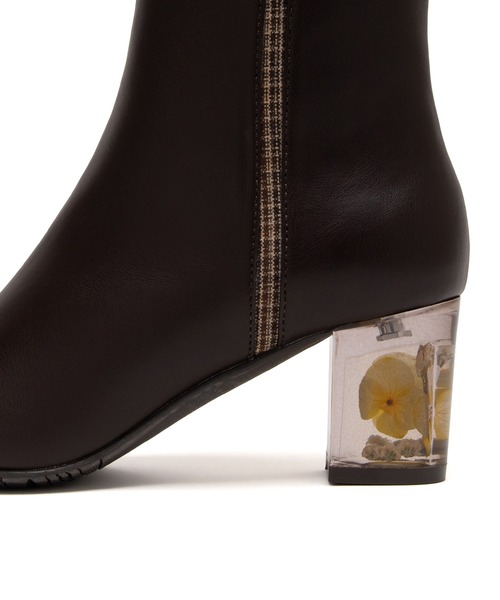 JELLY BEANS（ジェリービーンズ）の「クリアフラワーヒールショートブーツ(204-57124)JELLY BEANS(ジェリービーンズ)（ブーツ・レディース・ダークブラウン/ブラック系/ブラック・S/M/L）」の8枚目の写真