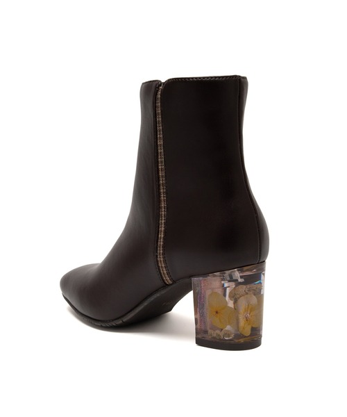 JELLY BEANS（ジェリービーンズ）の「クリアフラワーヒールショートブーツ(204-57124)JELLY BEANS(ジェリービーンズ)（ブーツ・レディース・ダークブラウン/ブラック系/ブラック・S/M/L）」の9枚目の写真