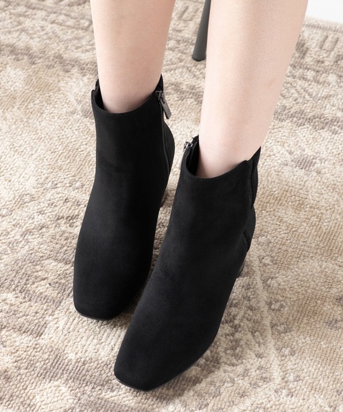 JELLY BEANS（ジェリービーンズ）の「クリアフラワーヒールショートブーツ(204-57124)JELLY BEANS(ジェリービーンズ)（ブーツ・レディース・ダークブラウン/ブラック系/ブラック・S/M/L）」の17枚目の写真