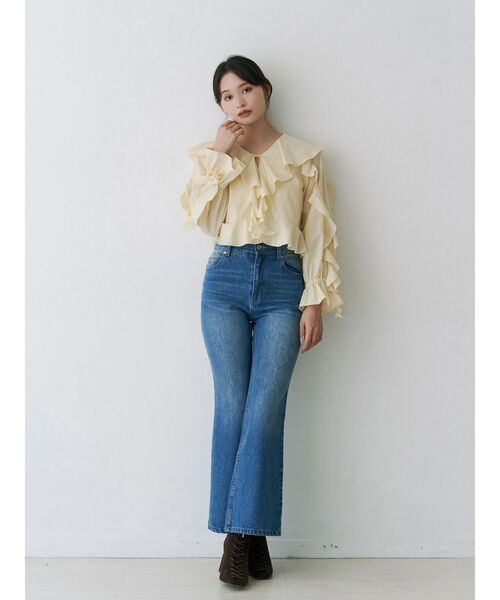 MERCURYDUO(マーキュリーデュオ)の「ラッフルブラウス(シャツ/ブラウス・レディース・イエロー/ライトブルー/オフホワイト・FREE)」の15枚目の写真