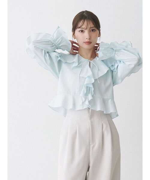 MERCURYDUO(マーキュリーデュオ)の「ラッフルブラウス(シャツ/ブラウス・レディース・イエロー/ライトブルー/オフホワイト・FREE)」の19枚目の写真