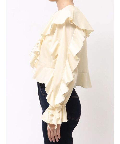 MERCURYDUO(マーキュリーデュオ)の「ラッフルブラウス(シャツ/ブラウス・レディース・イエロー/ライトブルー/オフホワイト・FREE)」の10枚目の写真