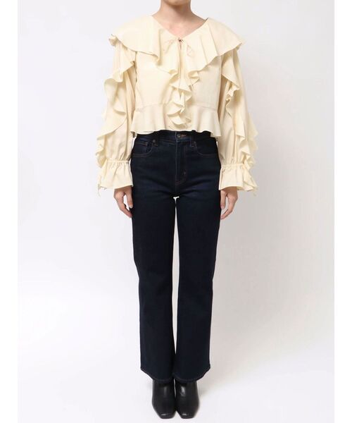 MERCURYDUO(マーキュリーデュオ)の「ラッフルブラウス(シャツ/ブラウス・レディース・イエロー/ライトブルー/オフホワイト・FREE)」の13枚目の写真