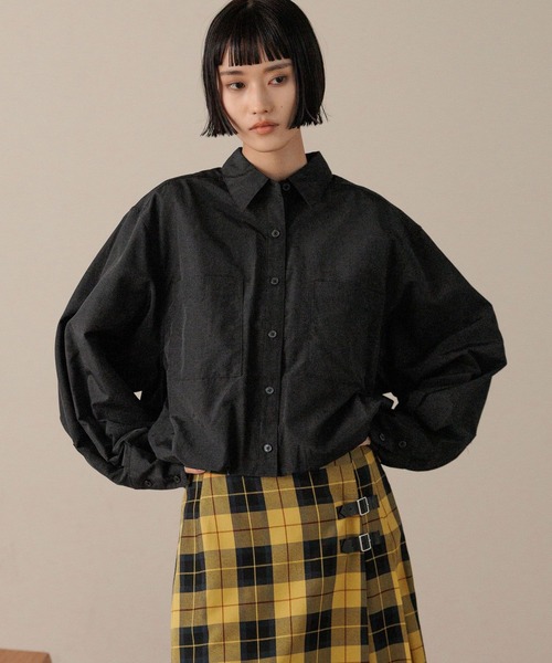 LOWRYS FARM（ローリーズファーム）の「バルーンショートシャツ　588255（シャツ/ブラウス・レディース・オフホワイト/ブラック・FREE）」の16枚目の写真