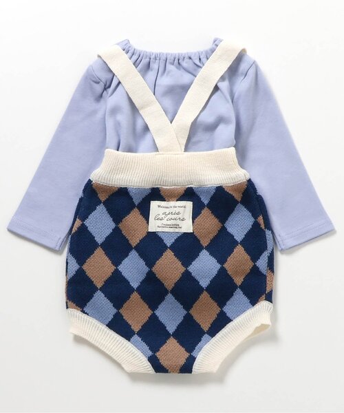 apres les cours（アプレレクール）の「ニットサロペット&インナーセット（その他ベビーウェア・キッズ・ブラウン/ブルー・70/80）」の9枚目の写真