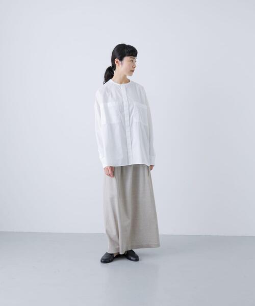 新品　かぐれ　2025 コットンダブルポケットワイドシャツ　トップス　秋冬 コットンダブルポケットワイドシャツ（シャツ/ブラウス）｜かぐれ