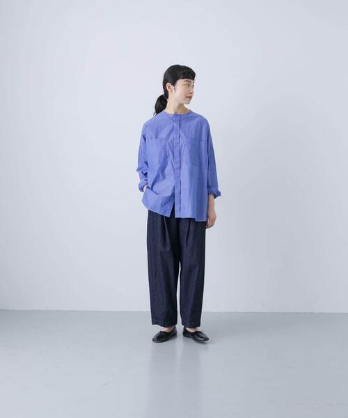 新品　かぐれ　2025　コットンダブルポケットワイドシャツ　トップス　秋冬　長袖 かぐれ（カグレ）の「コットンダブルポケットワイドシャツ（シャツ