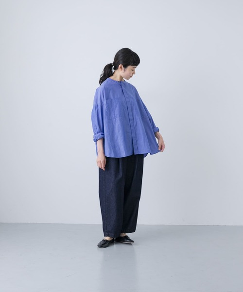 新品　かぐれ　2025 コットンダブルポケットワイドシャツ　トップス　秋冬 カグレ かぐれ コットンダブルポケットワイドシャツ （オフ