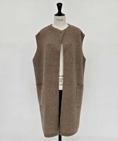 DESIGNWORKS（デザインワークス）の「ニットベスト（ベスト・レディース・モカ/グレー・フリー）」の8枚目の写真