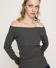 オフショル ニット オフショルダー」に該当するグレー/灰色系の