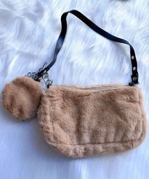 ポーチ付き ファーバッグ 2点セット ミニショルダーBAG 斜め掛け