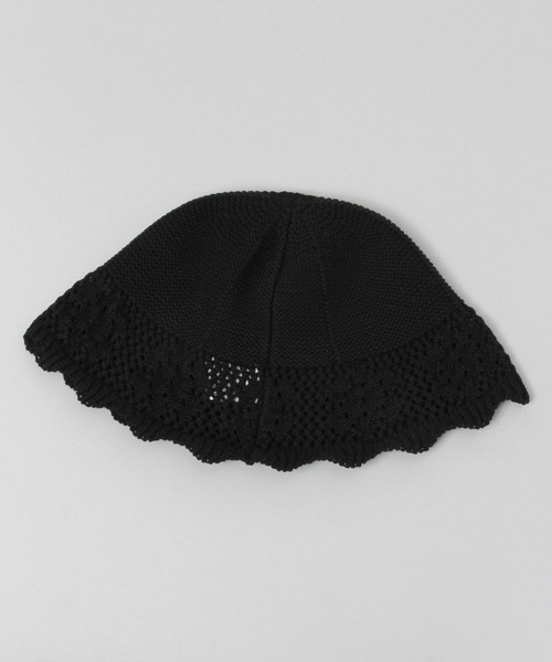 JEANASIS（ジーナシス）の「クロシェアミHAT/587129（ハット・レディース・ブラック/ブルー/オフホワイト・FREE）」の4枚目の写真