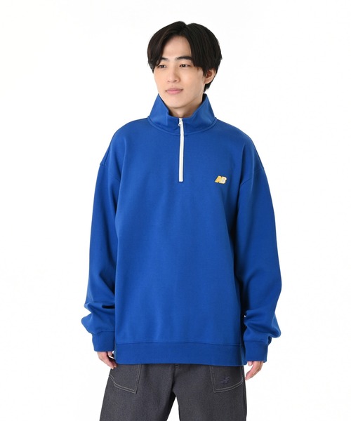セール】NB刺繍ダブルフェイスハーフジップ（スウェット）｜New