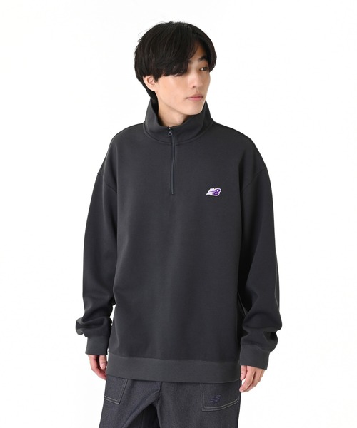 NB刺繍ダブルフェイスハーフジップ（スウェット）｜New Balance