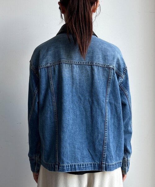 DouDou（ドゥドゥ）の「【襟の取り外しが可能！】レザーカラーデニムジャケット（その他アウター・レディース・ブルー・FREE）」の21枚目の写真