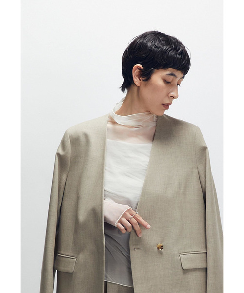 1er Arrondissement（プルミエアロンディスモン）の「シアーハイネックカットソー（Tシャツ/カットソー・レディース・ブラック系その他3/ベージュ・FREE）」の12枚目の写真