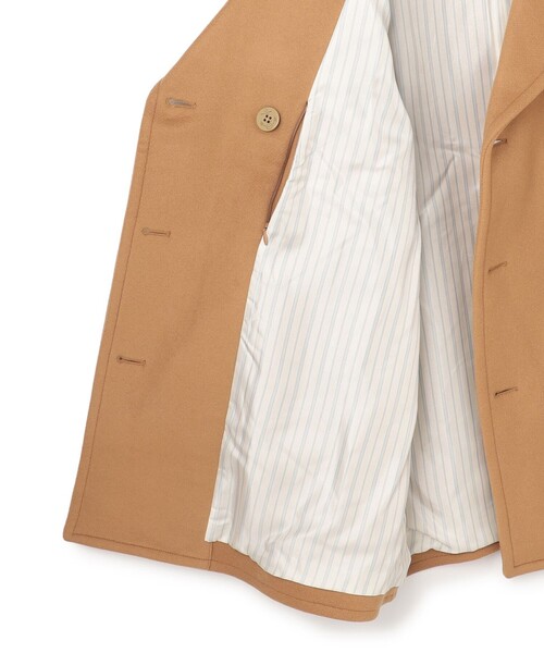 J.PRESS YORK STREET（ジェイプレスヨークストリート）の「【UNISEX】メルトン ピーコート（ピーコート・メンズ・黄土色系/ネイビー系・LARGE/MEDIUM/SMALL）」の4枚目の写真