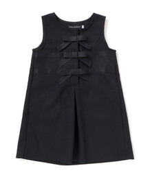 BeBe Petits Pois Vert（ベベプチポワヴェール）の「3段リボンAラインジャンパースカート(95~150cm)（ワンピース・キッズ）」