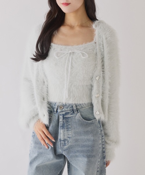 新品未使用　NOBLE ♡フェザーニットビスチェ♡ ノーブル NOBLE 《予約》ニットビスチェ （ナチュラル