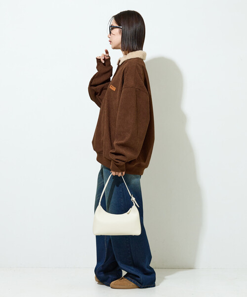 FREAK'S STORE（フリークスストア）の「限定展開　ボア襟 カットコーデュロイ × 裏フリース トップス（その他トップス・レディース・ブラック/オリーブ/ブラウン/ブルー/オフホワイト・ﾌﾘ-）」の10枚目の写真