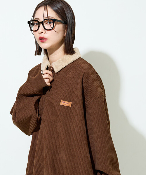 FREAK'S STORE（フリークスストア）の「限定展開　ボア襟 カットコーデュロイ × 裏フリース トップス（その他トップス・レディース・ブラック/オリーブ/ブラウン/ブルー/オフホワイト・ﾌﾘ-）」の11枚目の写真