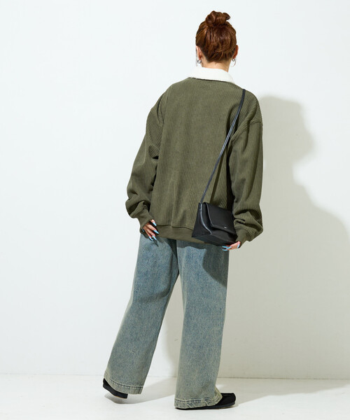 FREAK'S STORE（フリークスストア）の「限定展開　ボア襟 カットコーデュロイ × 裏フリース トップス（その他トップス・レディース・ブラック/オリーブ/ブラウン/ブルー/オフホワイト・ﾌﾘ-）」の18枚目の写真