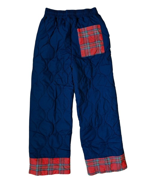 VIBGYOR（ヴィブジョー）の「折り返しチェック キルティング中綿ルーズパンツ/韓国 ユニセックス(CZ)（その他パンツ・メンズ・アイボリー/ネイビー・MEDIUM/LARGE）」の11枚目の写真