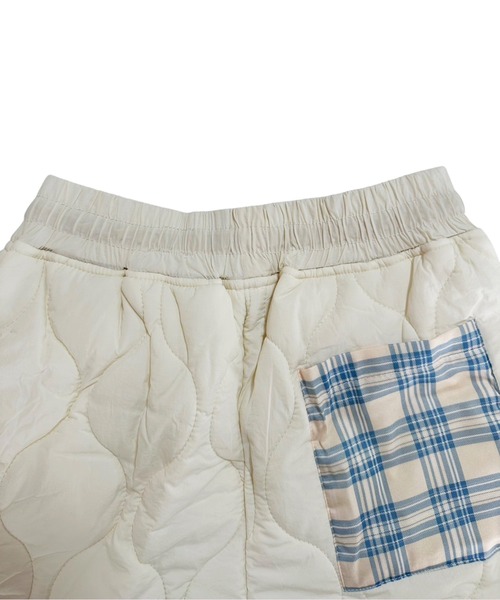 VIBGYOR（ヴィブジョー）の「折り返しチェック キルティング中綿ルーズパンツ/韓国 ユニセックス(CZ)（その他パンツ・メンズ・アイボリー/ネイビー・MEDIUM/LARGE）」の9枚目の写真