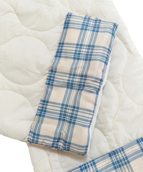 VIBGYOR（ヴィブジョー）の「折り返しチェック キルティング中綿ルーズパンツ/韓国 ユニセックス(CZ)（その他パンツ・メンズ・アイボリー/ネイビー・MEDIUM/LARGE）」の5枚目の写真