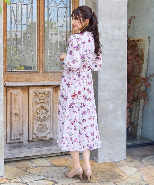 Rose Tiara] フラワープリントワンピース Rose Tiara フラワープリント
