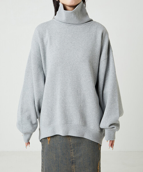 FREAK'S STORE（フリークスストア）の「限定展開　ヘビーウェイト タートルネック スウェット（スウェット・レディース・ブラック/ナチュラル/グレー/チャコールグレー/ライトグレー/ベージュ・ﾌﾘ-）」の10枚目の写真