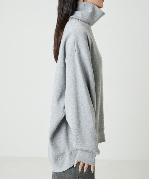 FREAK'S STORE（フリークスストア）の「限定展開　ヘビーウェイト タートルネック スウェット（スウェット・レディース・ブラック/ナチュラル/グレー/チャコールグレー/ライトグレー/ベージュ・ﾌﾘ-）」の9枚目の写真