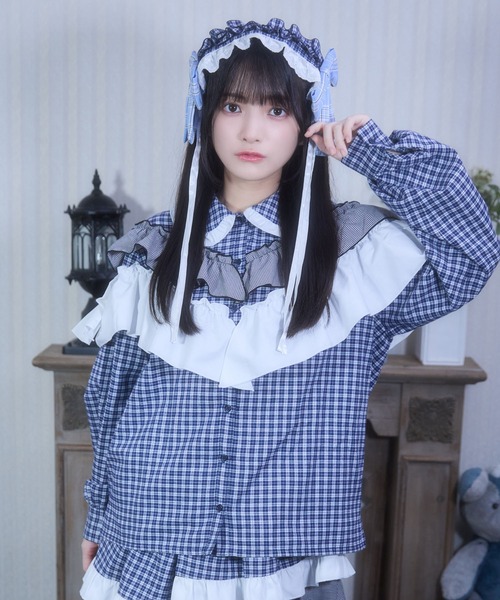 Whinny(ホワイニー)の「Whinny/《セットアップ可能♪》ごきげんぁまぁまブラウス(シャツ/ブラウス・レディース・ブラック/ホワイト/ネイビー・FREE)」の3枚目の写真