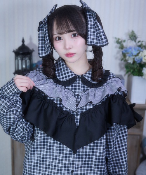 Whinny(ホワイニー)の「Whinny/《セットアップ可能♪》ごきげんぁまぁまブラウス(シャツ/ブラウス・レディース・ブラック/ホワイト/ネイビー・FREE)」の8枚目の写真