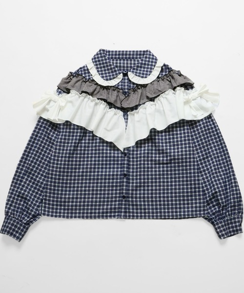 Whinny(ホワイニー)の「Whinny/《セットアップ可能♪》ごきげんぁまぁまブラウス(シャツ/ブラウス・レディース・ブラック/ホワイト/ネイビー・FREE)」の4枚目の写真
