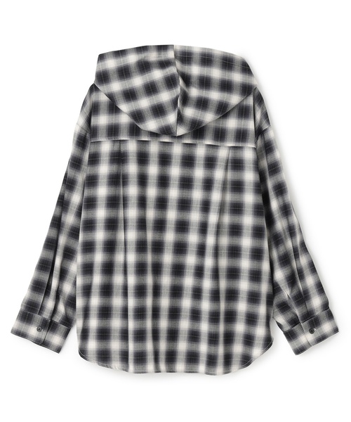 LOVETOXIC（ラブトキシック）の「【LTXC】チェックシャツパーカ（シャツ/ブラウス・キッズ・ブラウン/ネイビー/エンジ・M:150cm/L:160cm/130cm/S:140cm）」の4枚目の写真