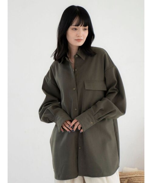 Ungrid（アングリッド）の「起毛デザインシャツ（シャツ/ブラウス・レディース・チャコールグレー/カーキ/キャメル・FREE）」の3枚目の写真