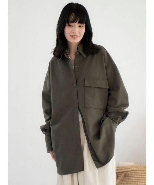 Ungrid（アングリッド）の「起毛デザインシャツ（シャツ/ブラウス・レディース・チャコールグレー/カーキ/キャメル・FREE）」の14枚目の写真